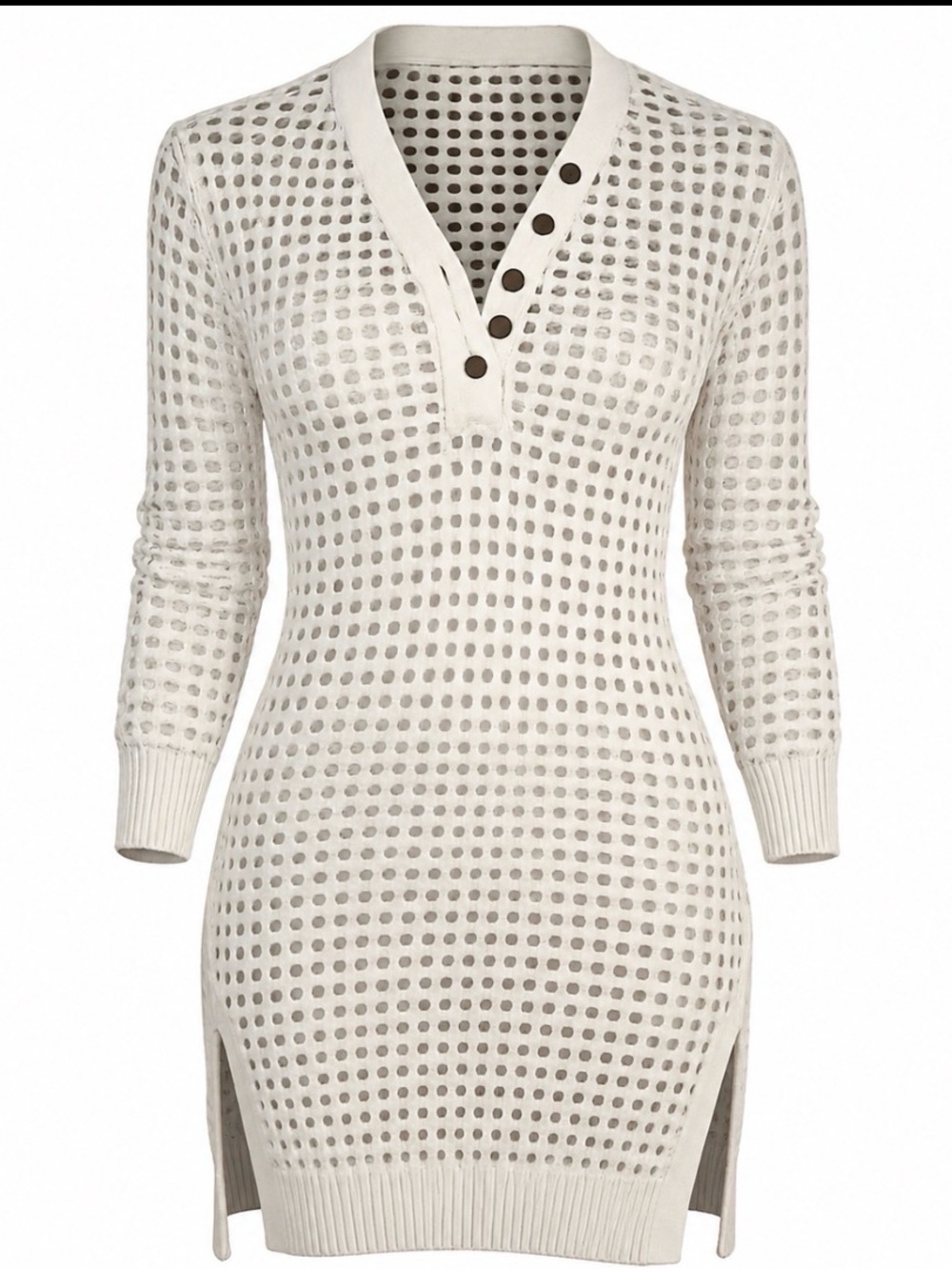 Cupshe White Knit Swim Coverup